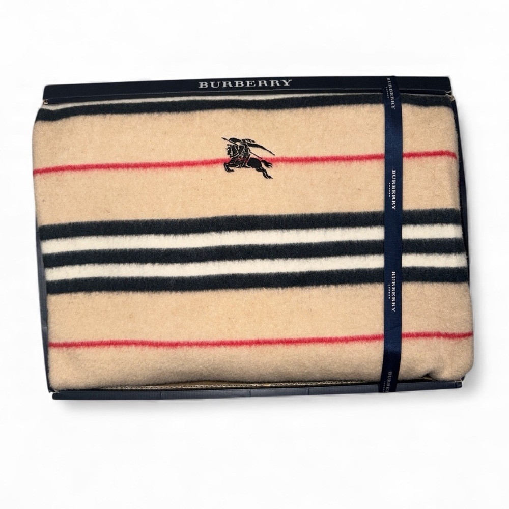 Burberry 100% Wool Blanket 60 in x 80 in
